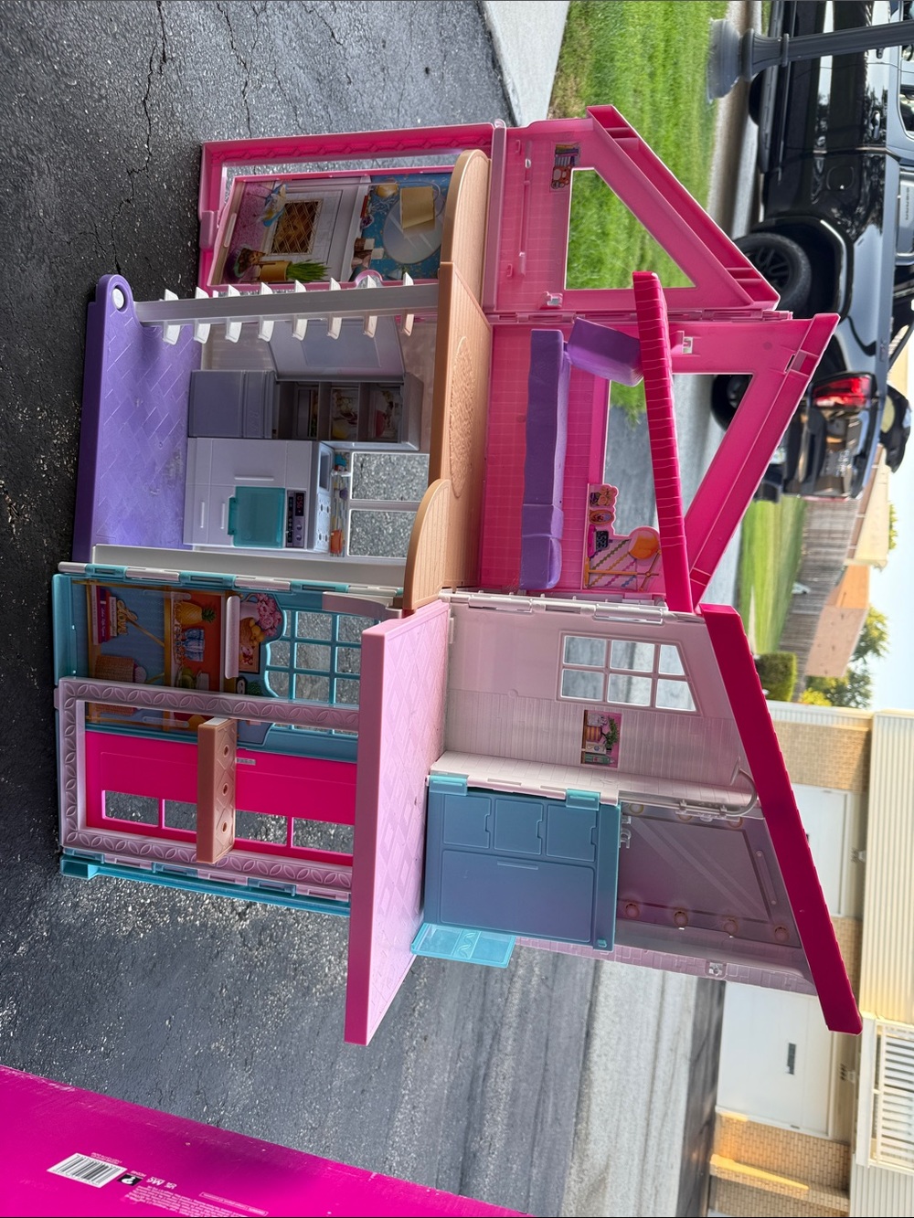 Barbie Pink Purple Blue Fold-Out Playhouse